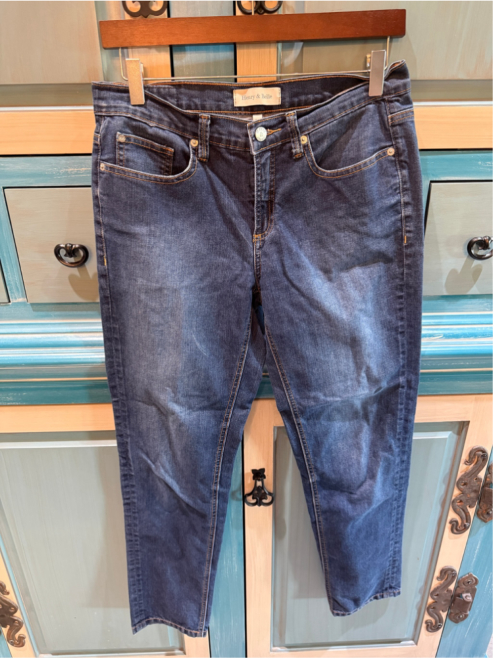 Women's Henry & Belle Blue Cropped Skinny Jeans Size 28